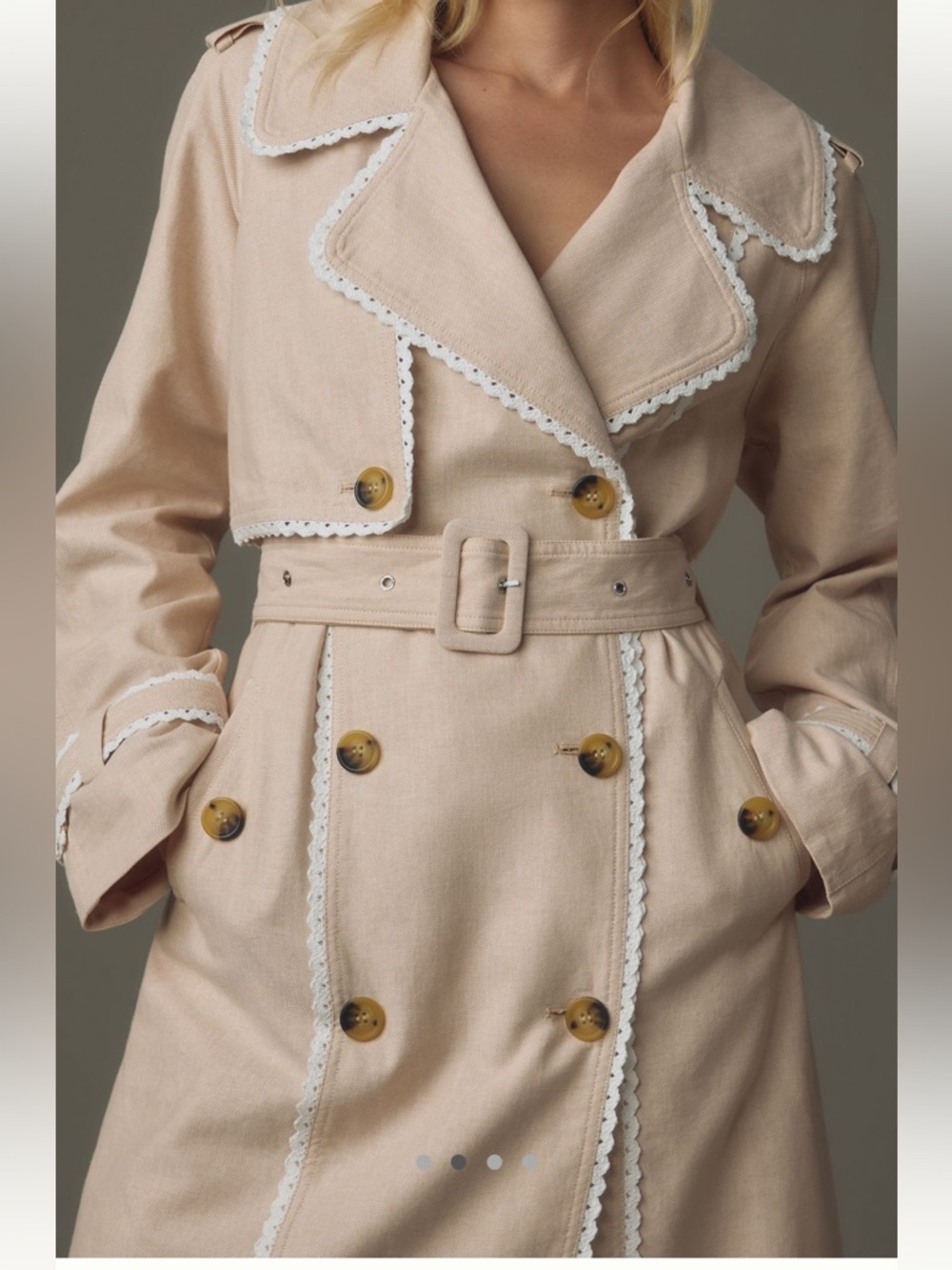 Avec Les Filles Rickrack Trench Coat